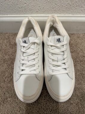 “New” Ralph Lauren White Casual Sneakers size6.5
